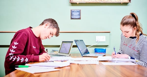 students writing 